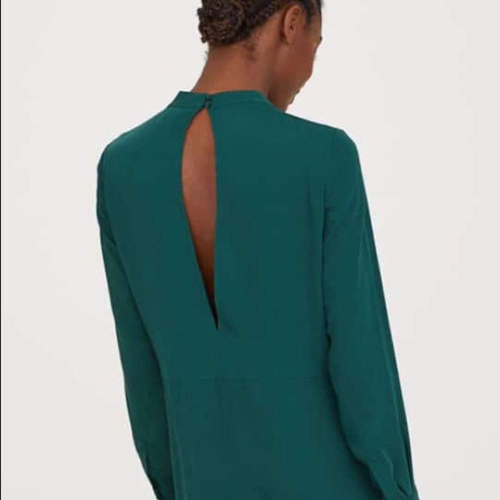 Green silk-like H&M dress